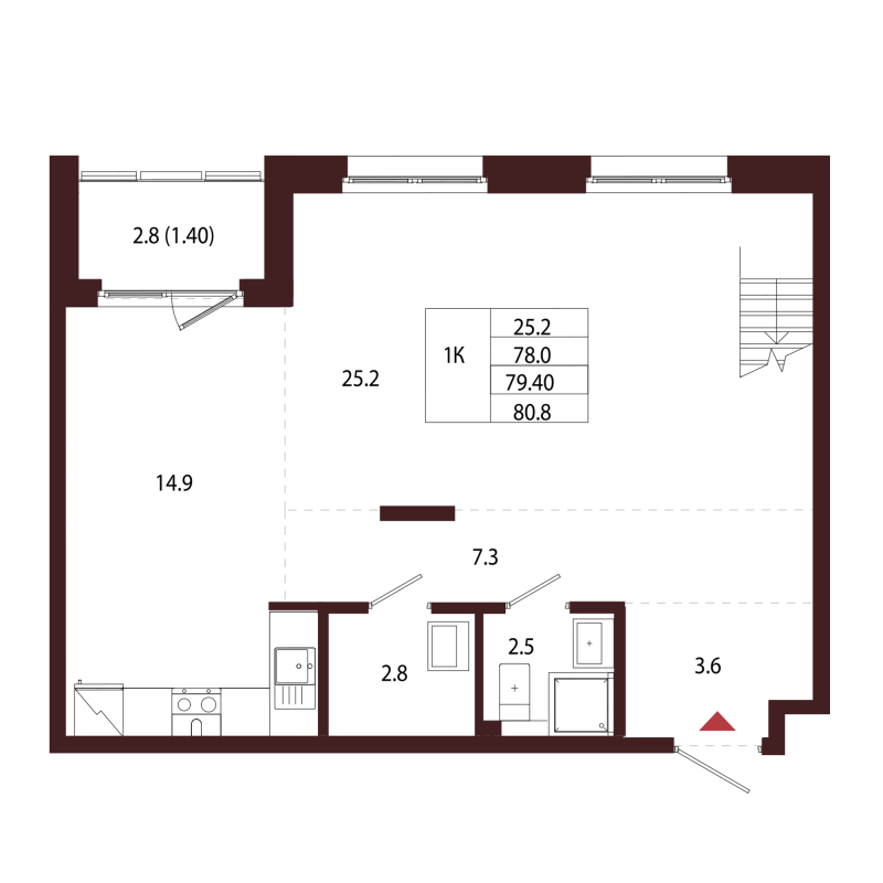 1 ккв 79,4 м²