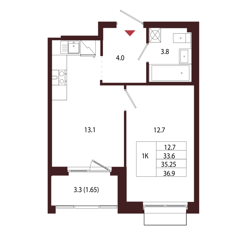 1 ккв 35,3 м²