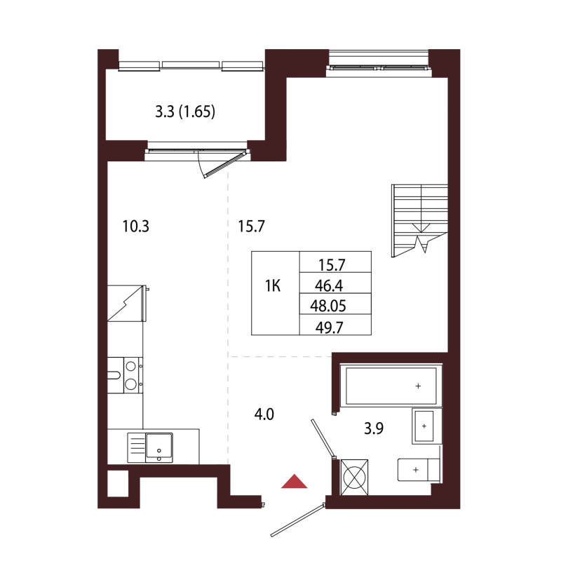 1 ккв 48,1 м²