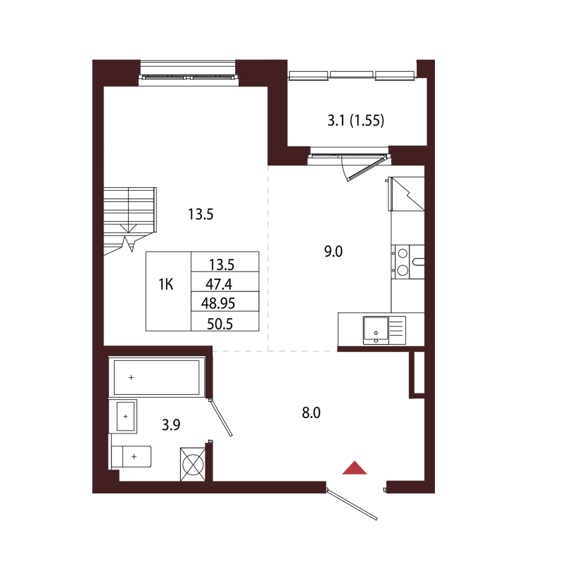 1 ккв 49 м²