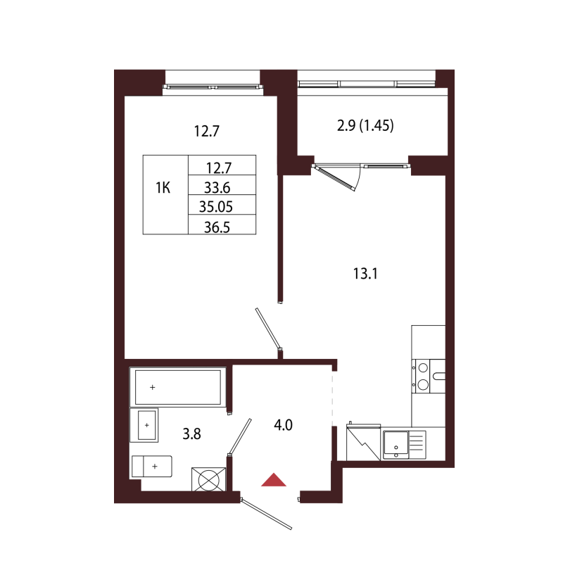 1 ккв 35,1 м²