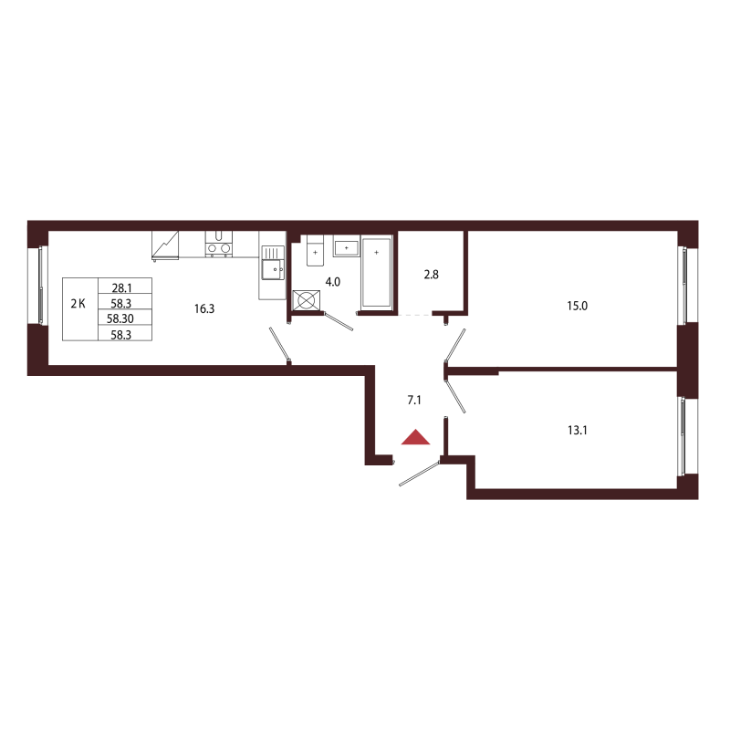3 ккв (Евро) 58,3 м²