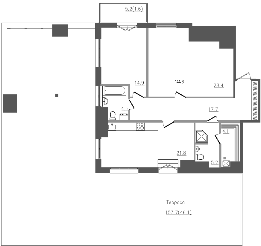 3 ккв (Евро) 144,7 м²