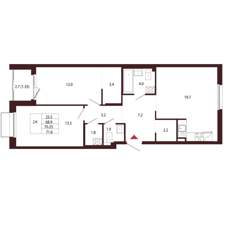 3 ккв (Евро) 70,3 м²