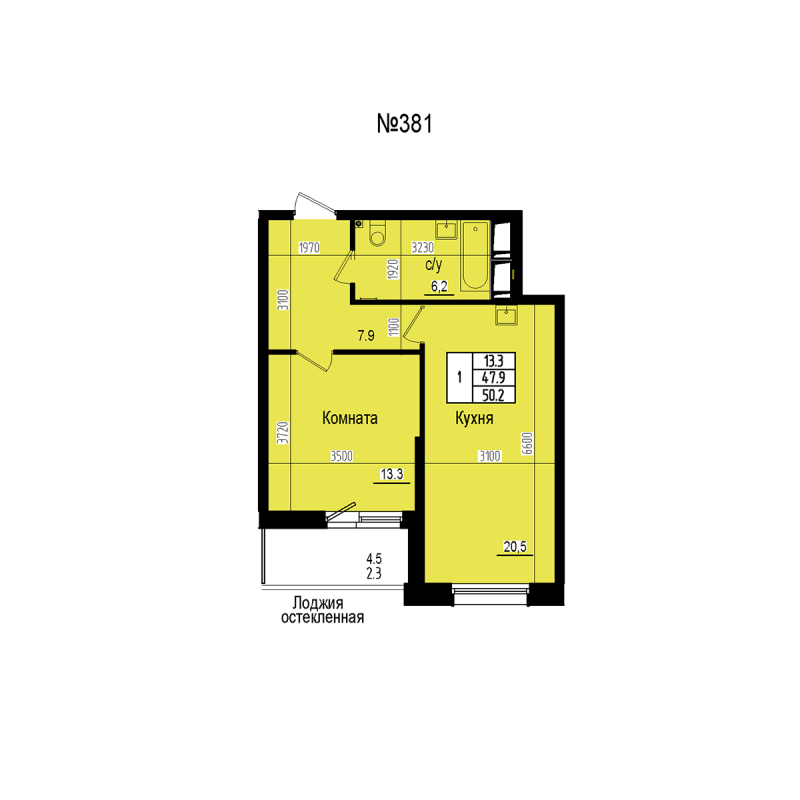 2 ккв (Евро) 50,2 м²