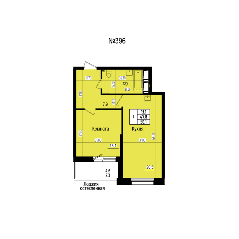 2 ккв (Евро) 50,1 м²