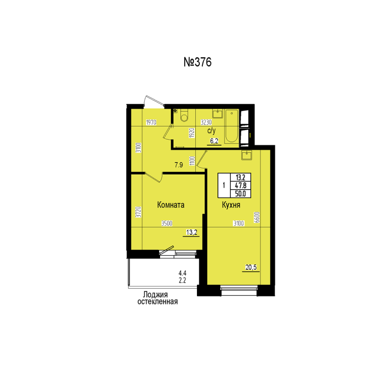 2 ккв (Евро) 50 м²