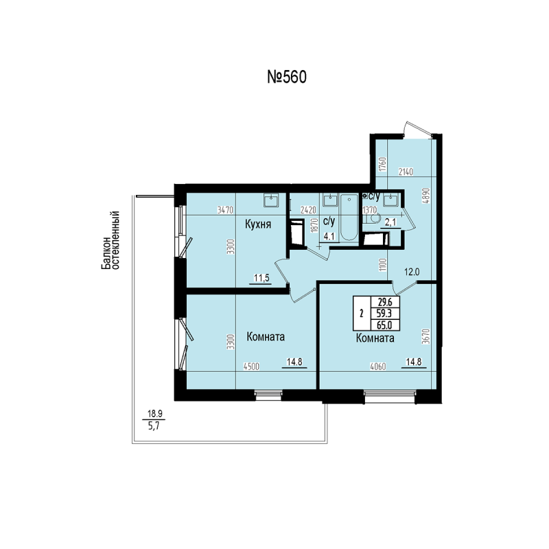 2 ккв 65 м²