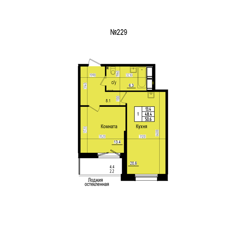 2 ккв (Евро) 50,6 м²