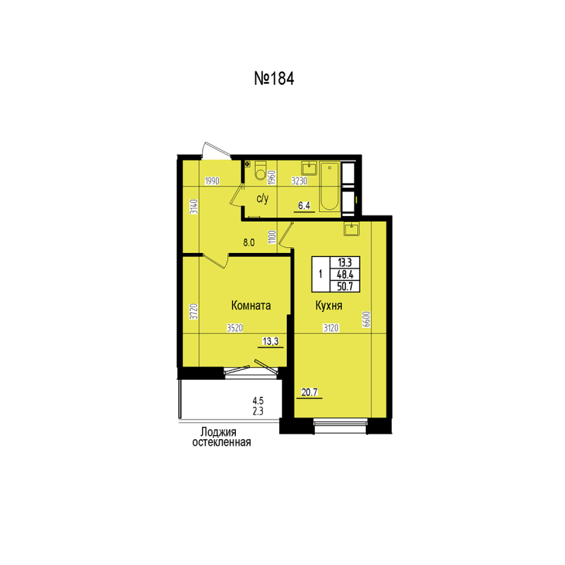 2 ккв (Евро) 50,7 м²