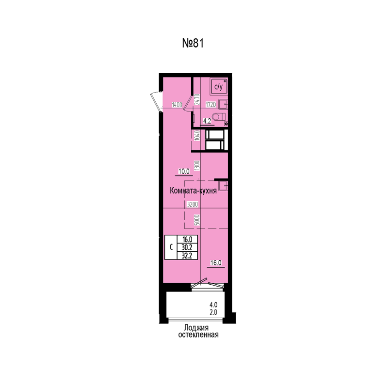 Студия 32,2 м²