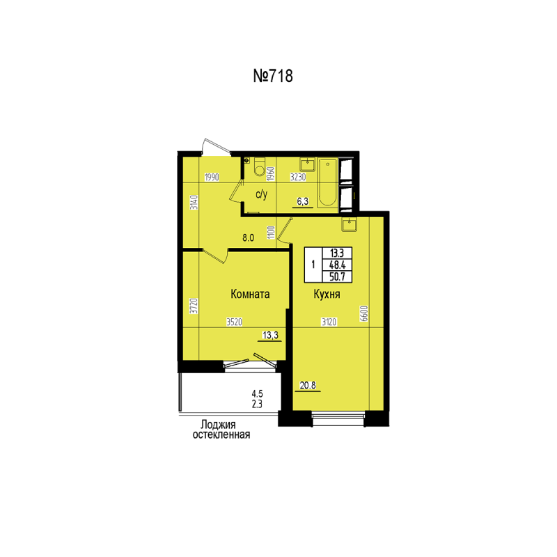 2 ккв (Евро) 50,7 м²