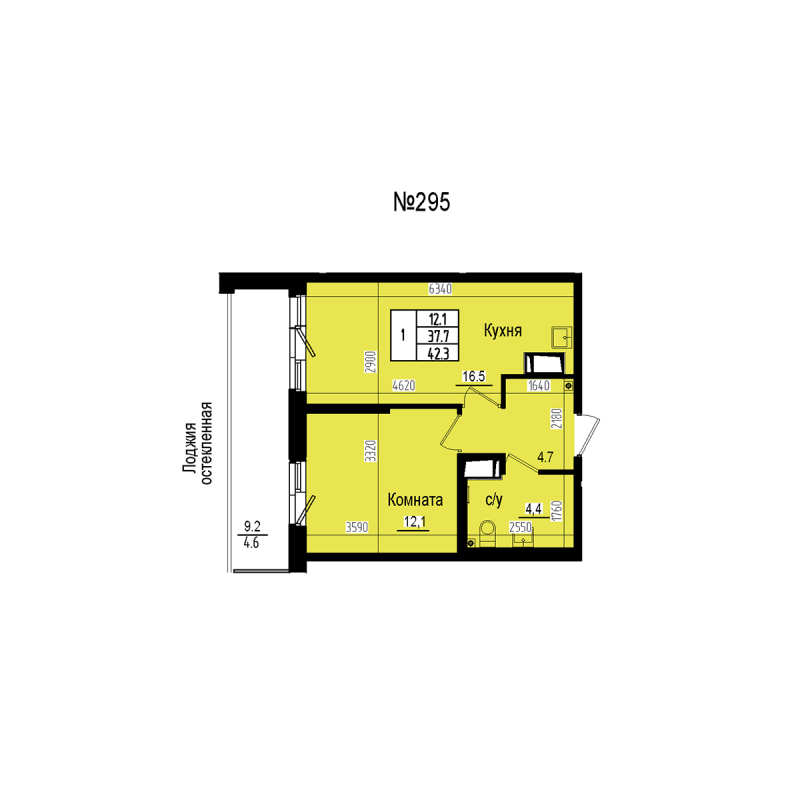 2 ккв (Евро) 42,3 м²