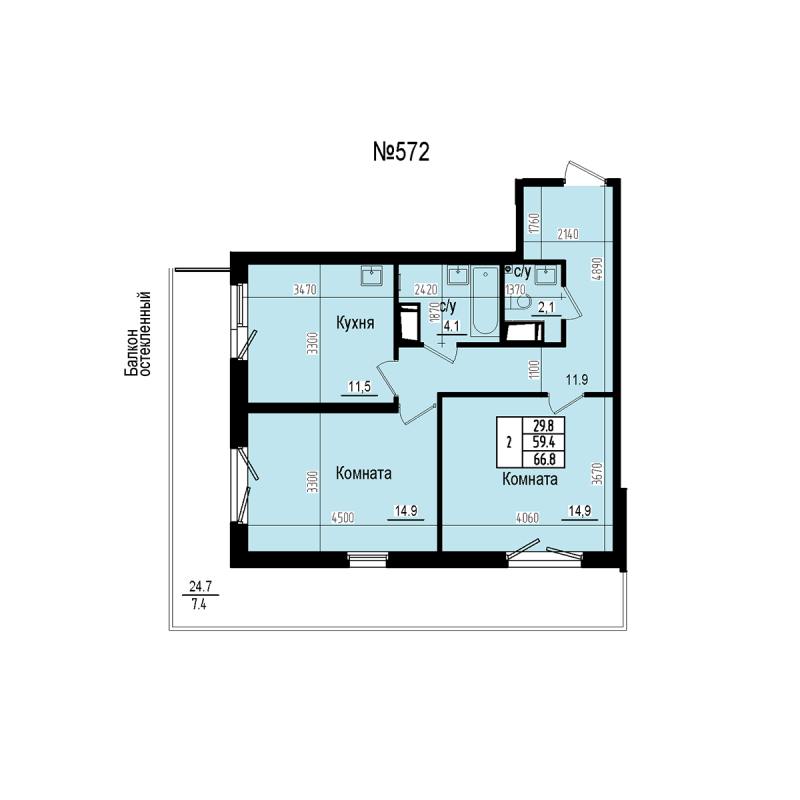 2 ккв 66,8 м²