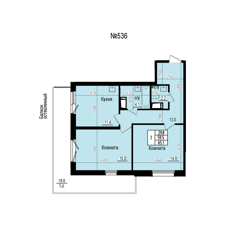 2 ккв 65,1 м²