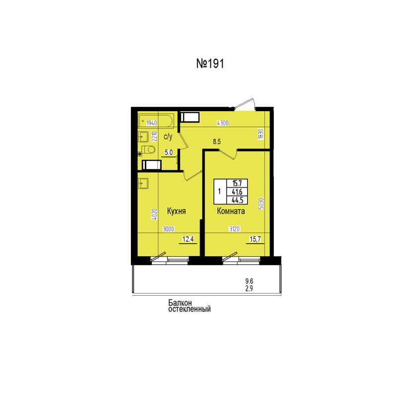 1 ккв 44,5 м²
