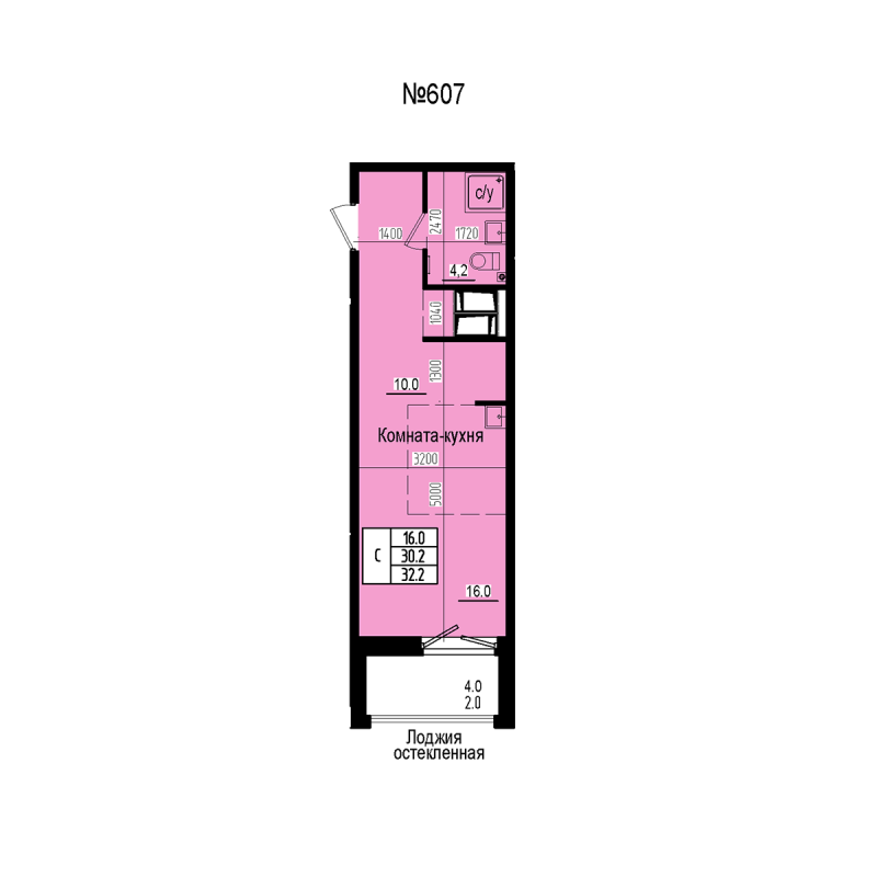 Студия 32,2 м²