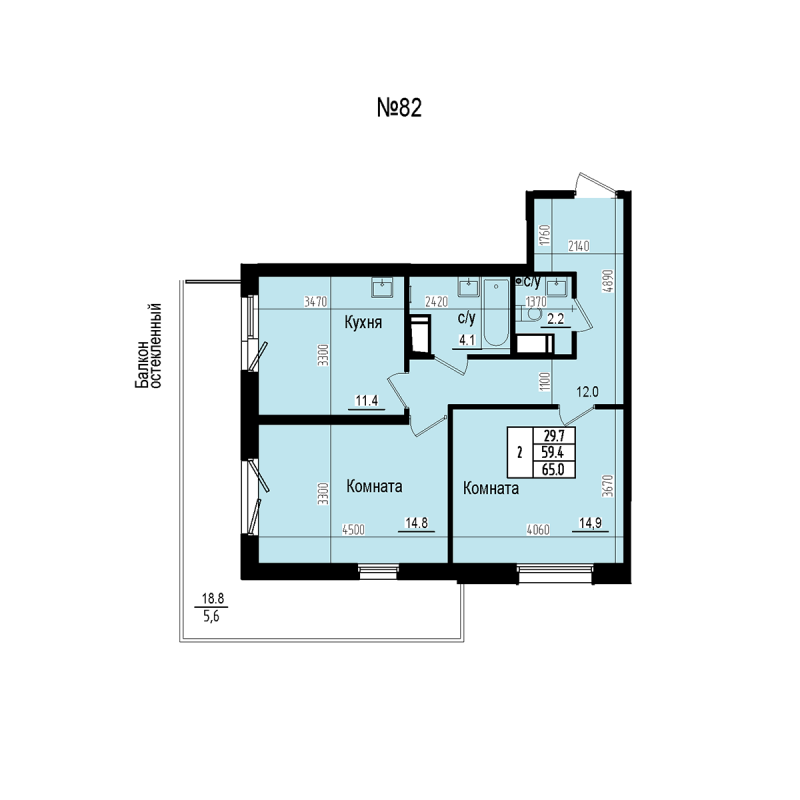 2 ккв 65 м²