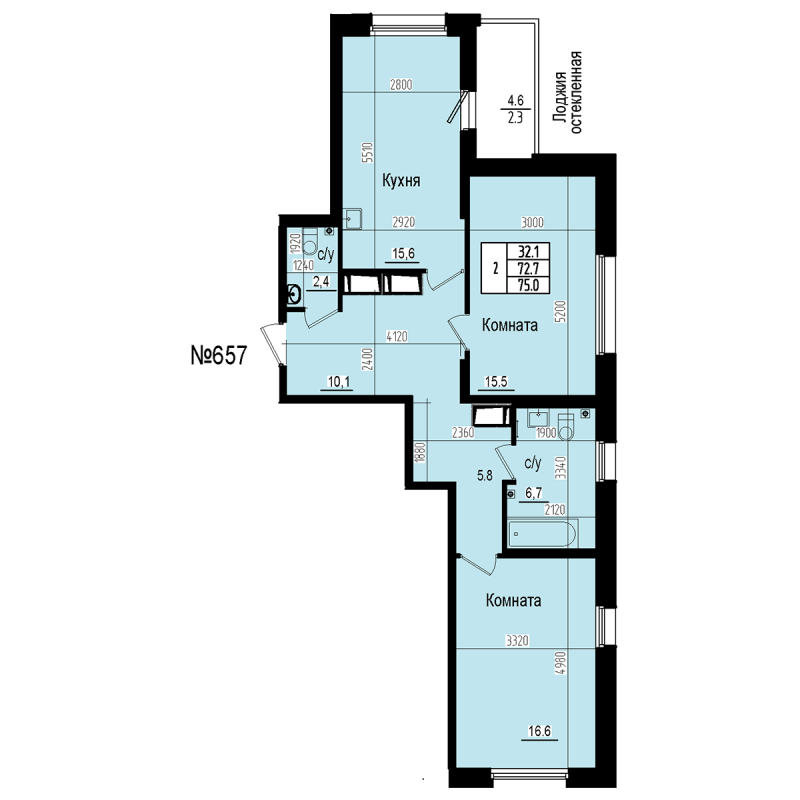 3 ккв (Евро) 75 м²