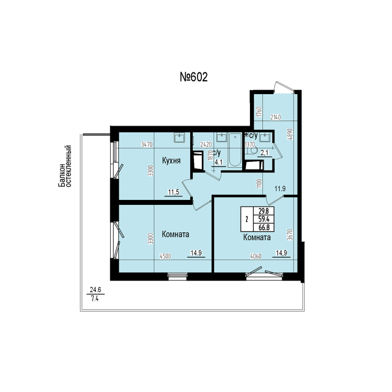 2 ккв 66,8 м²