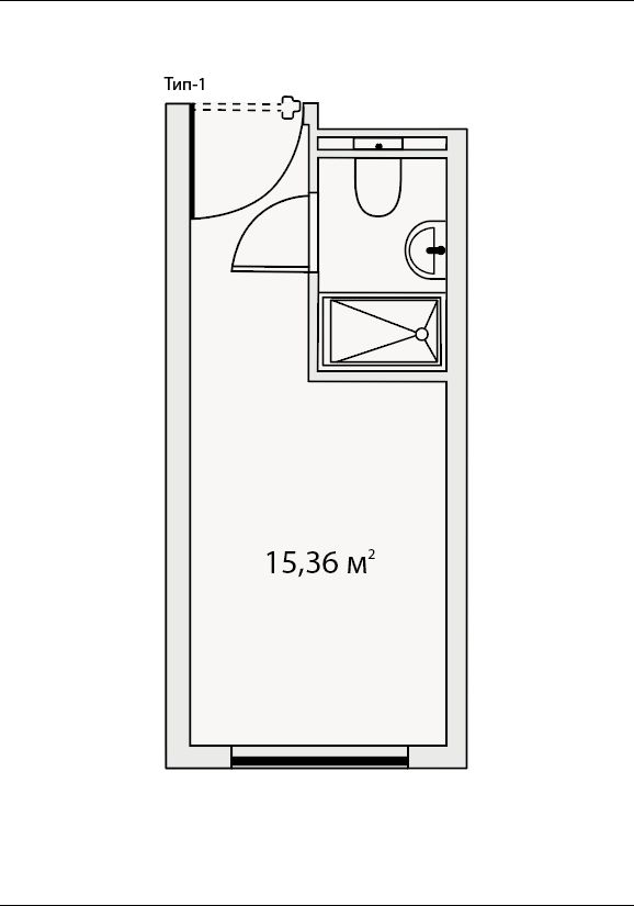 Студия 15,4 м²