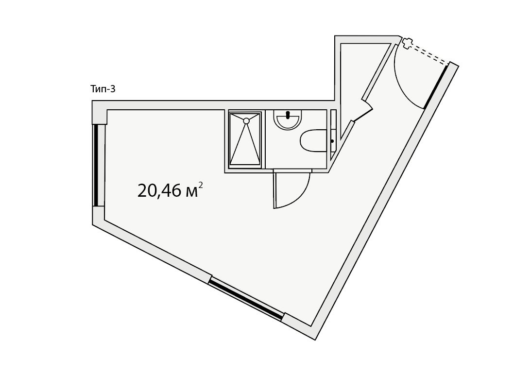 Студия 20,5 м²