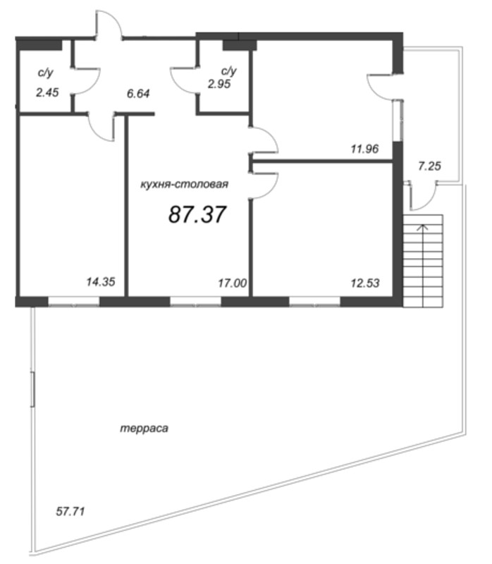 4 ккв (Евро) 87,8 м²