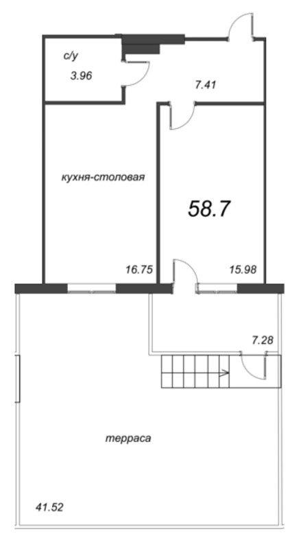 2 ккв (Евро) 59 м²