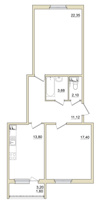 2 ккв 72 м²