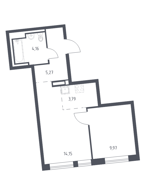 2 ккв (Евро) 37,3 м²