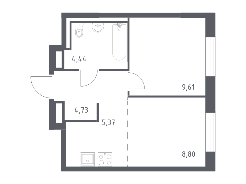 1 ккв 33 м²