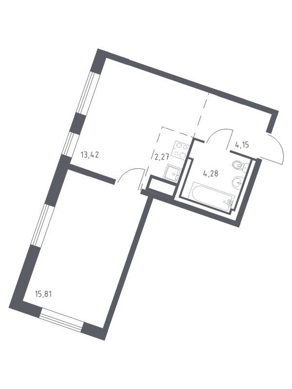 2 ккв (Евро) 39,9 м²