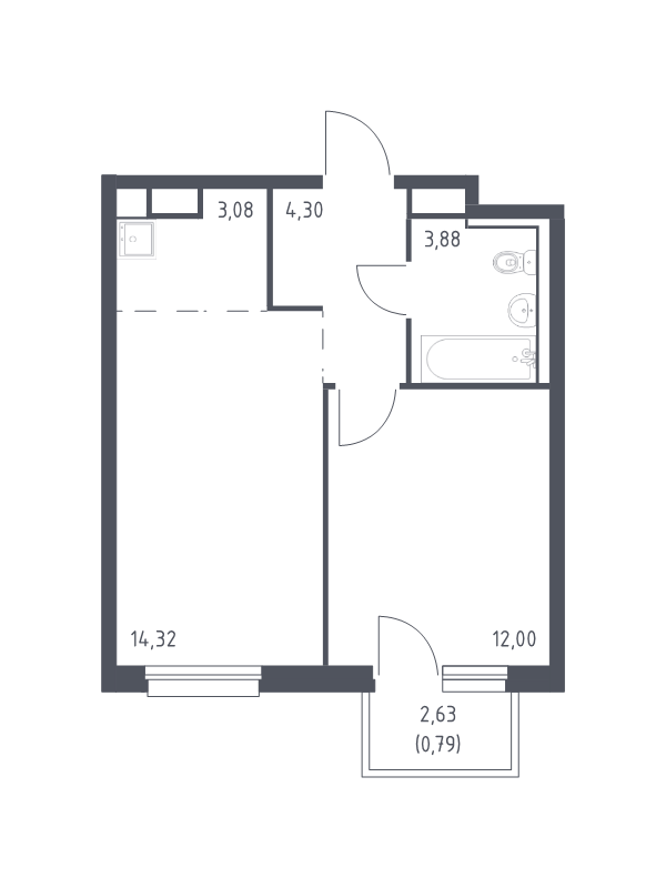 2 ккв (Евро) 38,4 м²