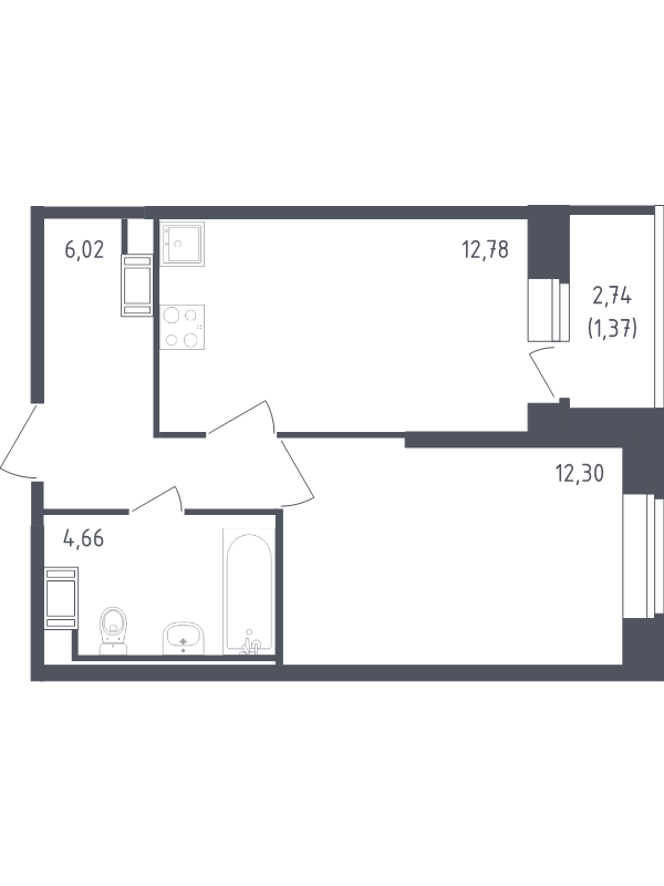 1 ккв 37,1 м²