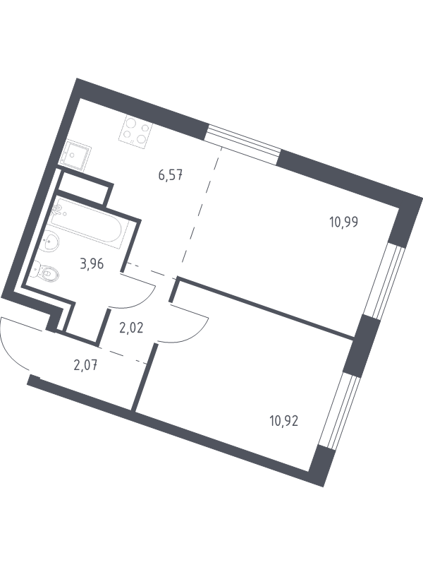 2 ккв (Евро) 36,5 м²