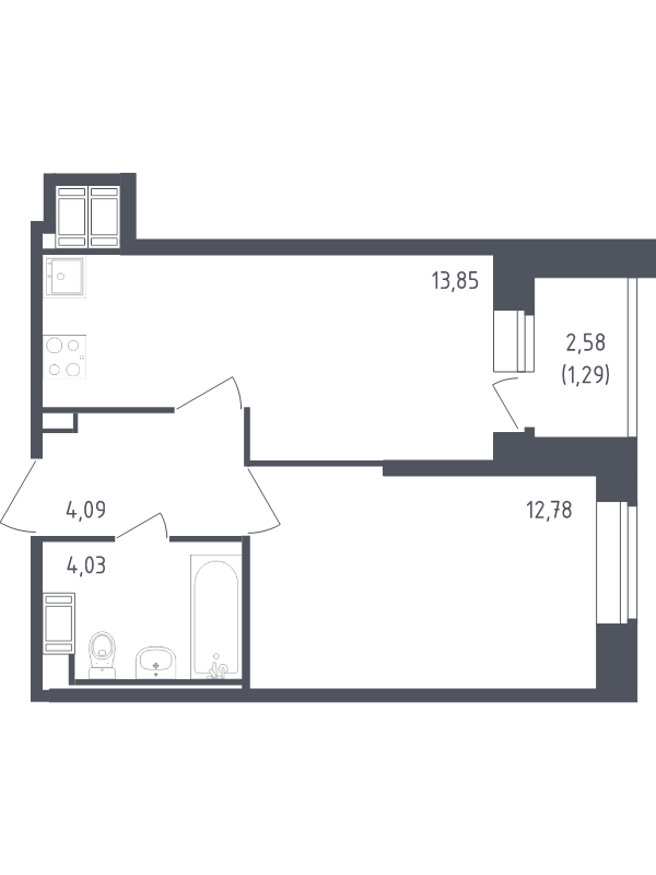 1 ккв 36 м²