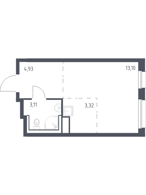 Студия 24,5 м²