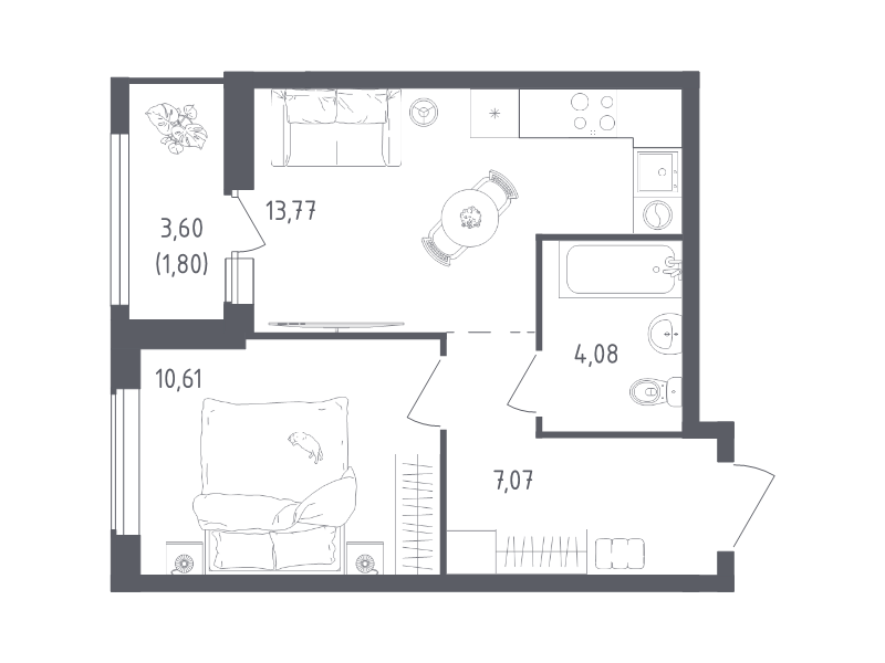 1 ккв 37,3 м²