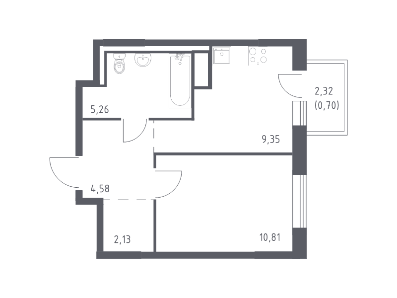 1 ккв 32,8 м²