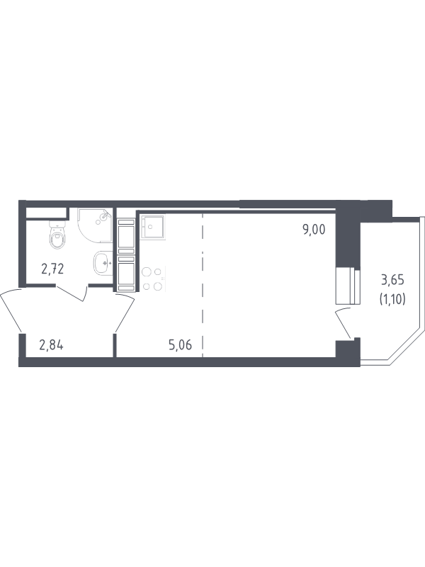Студия 20,7 м²