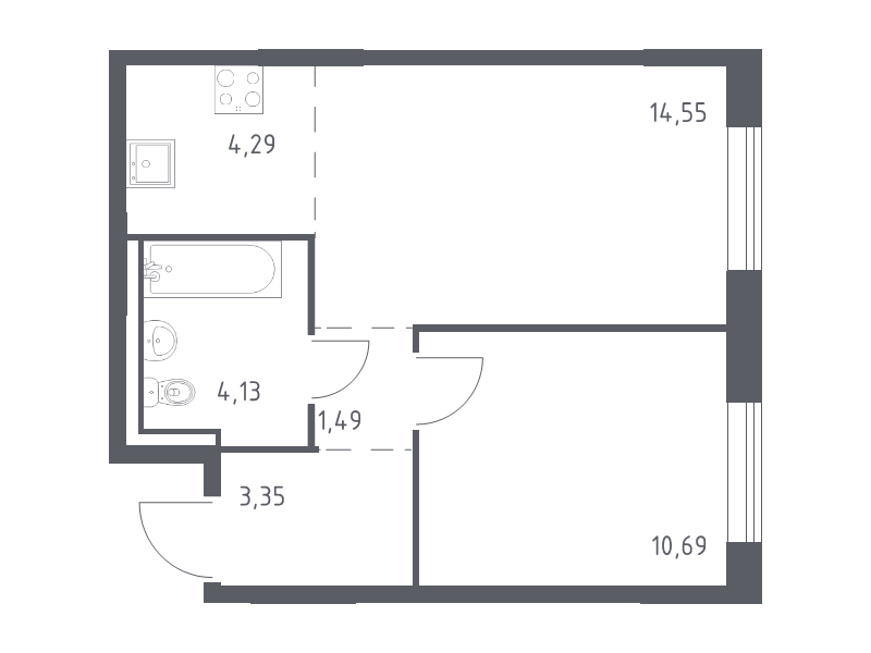 2 ккв (Евро) 38,5 м²