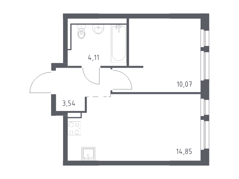 1 ккв 32,6 м²