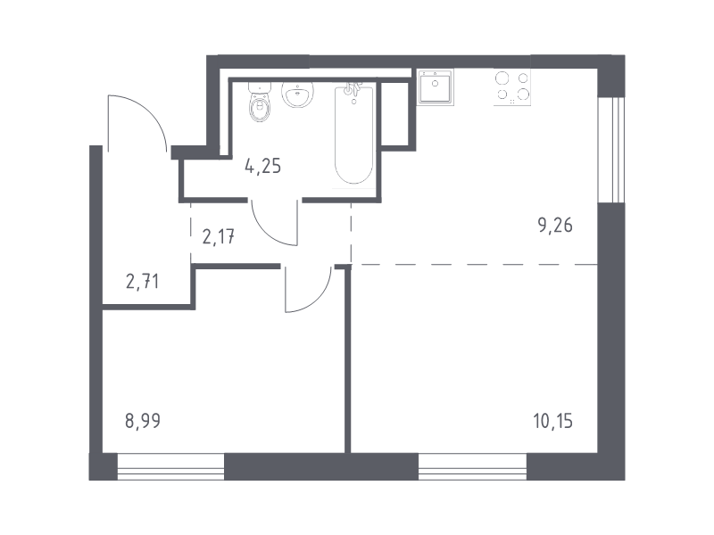 2 ккв (Евро) 37,5 м²