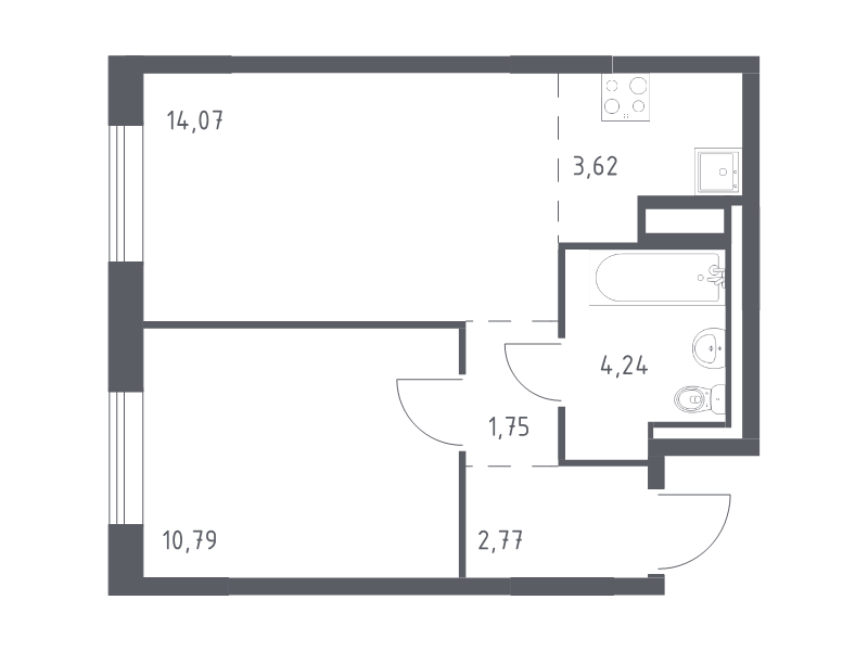 2 ккв (Евро) 37,2 м²
