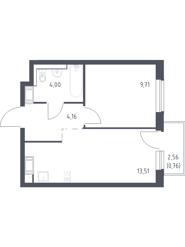1 ккв 32,1 м²