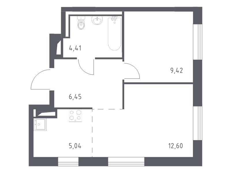 2 ккв (Евро) 37,3 м²