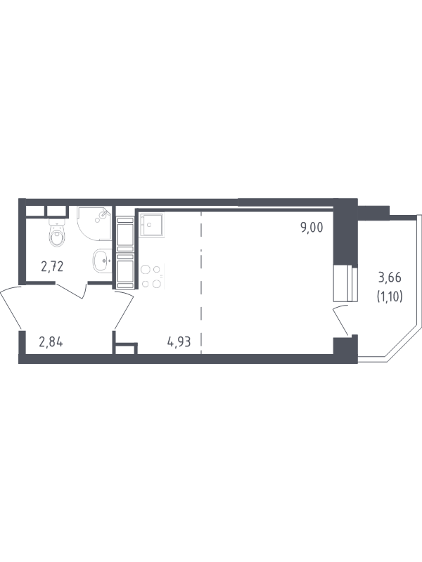 Студия 20,6 м²