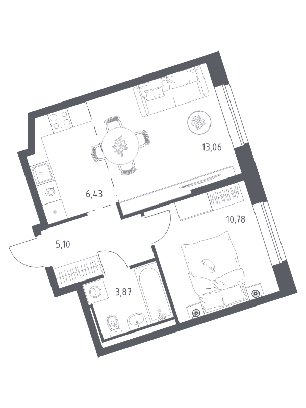 2 ккв (Евро) 39,2 м²