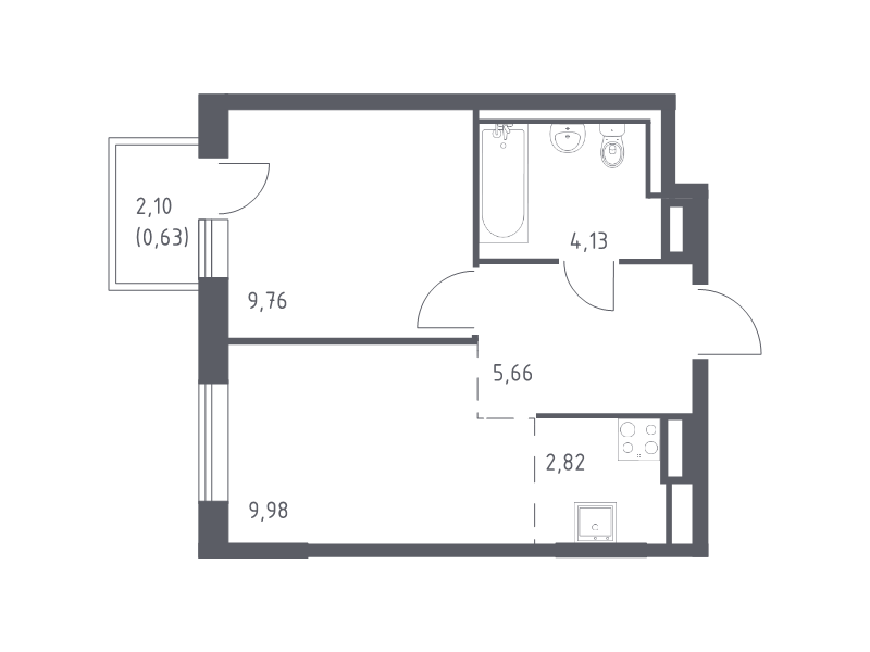 1 ккв 33 м²