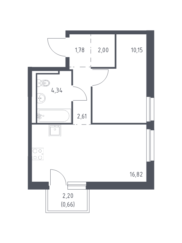 2 ккв (Евро) 38,4 м²
